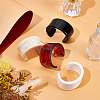 4Pcs 4 Styles Two-tone Acrylic Cuff Bangles for Women BJEW-UN0002-02-2