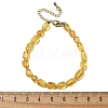 Natural Amber Beaded Stretch Bracelets for Women AJEW-K050-02-5