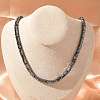 Hexagon Synthetic Non-Magnetic Hematite Beaded Necklaces NJEW-R020-09-3