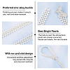 CRASPIRE 2Pcs 2 Style ABS Plastic Pearl Braided Stretch Chain Belts with Alloy Oval Clasp AJEW-CP0001-66-5
