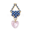 Beaded Triangle & Heart Charms PALLOY-MZ00437-02-1