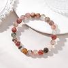 Natural Multi-Color Rutilated Quartz Beaded Stretch Bracelets for Women BJEW-JB13465-1