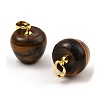 Natural Tiger Eye Teacher Apple Charms G-Z022-02L-G-2