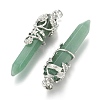 Natural Green Aventurine Pointed Pendants G-O164-02-P07-2