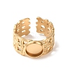 Woven Bezel 304 Stainless Steel Cuff Ring Components SA-CBAD8FA-01G-01-2