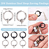 24Pcs 2 Colors  304 Stainless Steel Hoop Earring Findings FIND-SC0017-16C-2