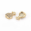 Brass Micro Pave Clear Cubic Zirconia Charms KK-S356-465-NF-2