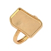 Rectangle Brass Adjustable Ring Components KK-Z122-20G-3