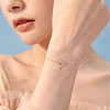 Brass Heart Link Chain Bracelets BJEW-TAC0027-7