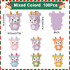 100Pcs Christmas Reindeer Transparent Resin Cabochons RESI-SC0005-58-2