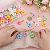 42Pcs 7 Colors Resin Flower Pendant Decorations HJEW-GA0001-57-3