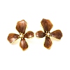 Flower Brass Enamel Stud Earrings EJEW-B120-01G-05-2