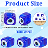 50Pcs Handmade Evil Eye Lampwork European Beads LAMP-SC0001-83-2
