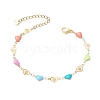 304 Stainless Steel Heart Link Bracelets with Enamel BJEW-JB11497-2