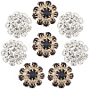 Gorgecraft 16Pcs 2 Colors 1-Hole Alloy Rhinestone Shank Buttons BUTT-GF0003-62-1