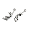 Fish 316 Surgical Stainless Steel Belly Button Rings/Earrings EJEW-G416-15AS-4