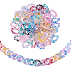 100Pcs 10 Colors Transparent Acrylic Linking Rings TACR-CJ0001-33-1