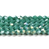 Opaque Solid Color Electroplate Glass Beads Strands EGLA-A039-P4mm-B07-1