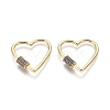 Brass Micro Pave Cubic Zirconia Screw Carabiner Lock Charms ZIRC-I031-11G-04-1