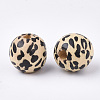 Printed Natural Wood Beads WOOD-S053-39-2