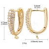 Brass Micro Pave Clear Cubic Zirconia Hoop Earring Findings ZIRC-YW0001-07G-3