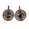 Natural Tiger Eye Pendants G-Q158-03-09-1