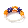 Glass Seed Beads Rings & Bracelets Set SJEW-JS01308-6