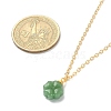 Clover Glass Pendant Necklace with Cable Chains NJEW-TA00087-2