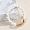 Ion Plating(IP) 304 Stainless Steel & Round Glass Beaded Stretch Bracelets for Women Men BJEW-M046-05G-3