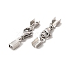 Tarnish Resistant 304 Stainless Steel Lobster Claw Clasps with Cord Ends STAS-H179-02P-2