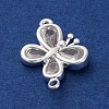 Brass Pave Clear Cubic Zirconia Connector Charms KK-Z066-09S-2