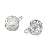 Brass Pave Clear Cubic Zirconia Pendants CU-CBA42CA-04C-P-2