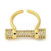 Rack Plating Brass Micro Pave Cubic Zirconia Cuff Rings for Women KK-M021-02G-01-2