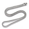 Non-Tarnish 201 Stainless Steel Box Chain Necklace STAS-S105-JN929-1-45-3