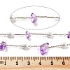 Handmade Dyed Natural Quartz Crystal and ABS Imitation Pearl Beaded Chains CHS-P019-07G-A-2