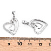 Rhodium Plated 925 Sterling Silver Micro Pave Clear Cubic Zirconia Pendants STER-T007-49P-3