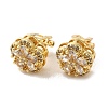 Rack Plating Real 18K Gold Plated Brass Sunflower Clip-on Earrings X-EJEW-B034-08G-1