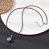 Natural Blue Spot Jasper Round Pendant Necklaces NJEW-JN04478-03-2