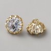 Brass Clear Cubic Zirconia Cufflinks BUTT-WH0012-18G-2
