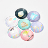 Printed Glass Flat Back Cabochons X-GGLA-Q056-015-25mm-1