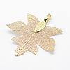 Brass Plated Natural Leaf Pendants KK-G321-F-2