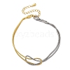 Brass Snake Chain Bracelets for Women BJEW-C087-01GP-4