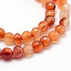 Dyed Natural Agate Faceted Round Beads Strands G-P097-22-2