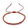 2mm Faceted Natural Carnelian Beaded Braided Adjustable Bracelets for Women PF2854-6-1