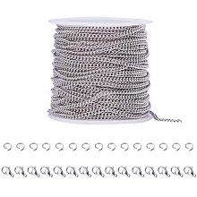 304 Stainless Steel Curb Chains Necklaces Making STAS-PH0015-01