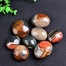 Natural Ocean Jasper Oval Palm Stone Reiki Polished Healing Pocket Worry Stone Crystal for Anxiety Stress Relief Therapy PW-WGFDB78-01