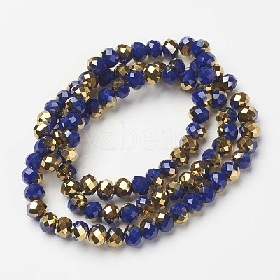 Electroplate Opaque Glass Beads Strands EGLA-A034-P2mm-O03-1