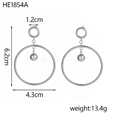 304 Stainless Steel Dangle Stud Earrings STAS-OY016-85P-1