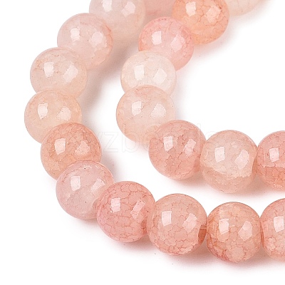 Baking Paint Crackle Glass Beads Strands GLAA-Q106-03A-09-1