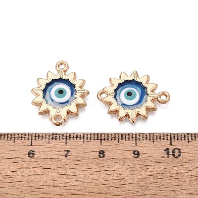 Alloy Enamel Blue Evil Eye Links Connector Charms with Resin ENAM-N071-03F-G-1